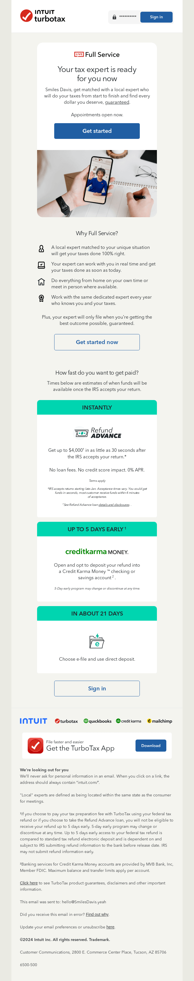 Service Email Design