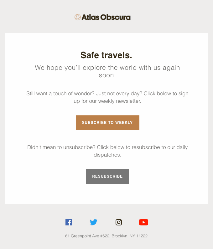 Deactivation / Renewal Email Design