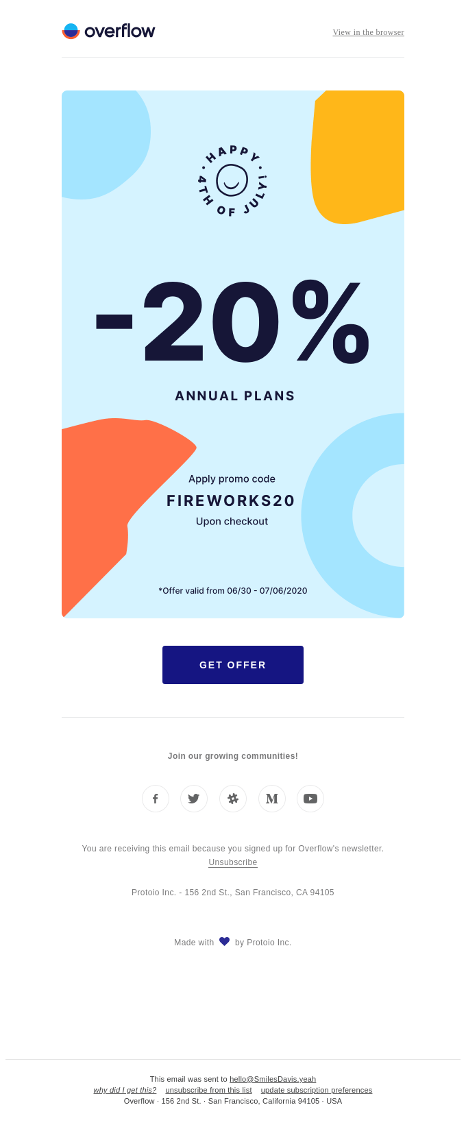 Independence Day / 4th of July / July 4th / Fourth of July Email Design