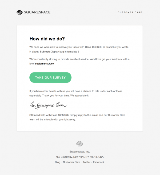 Support Email Design