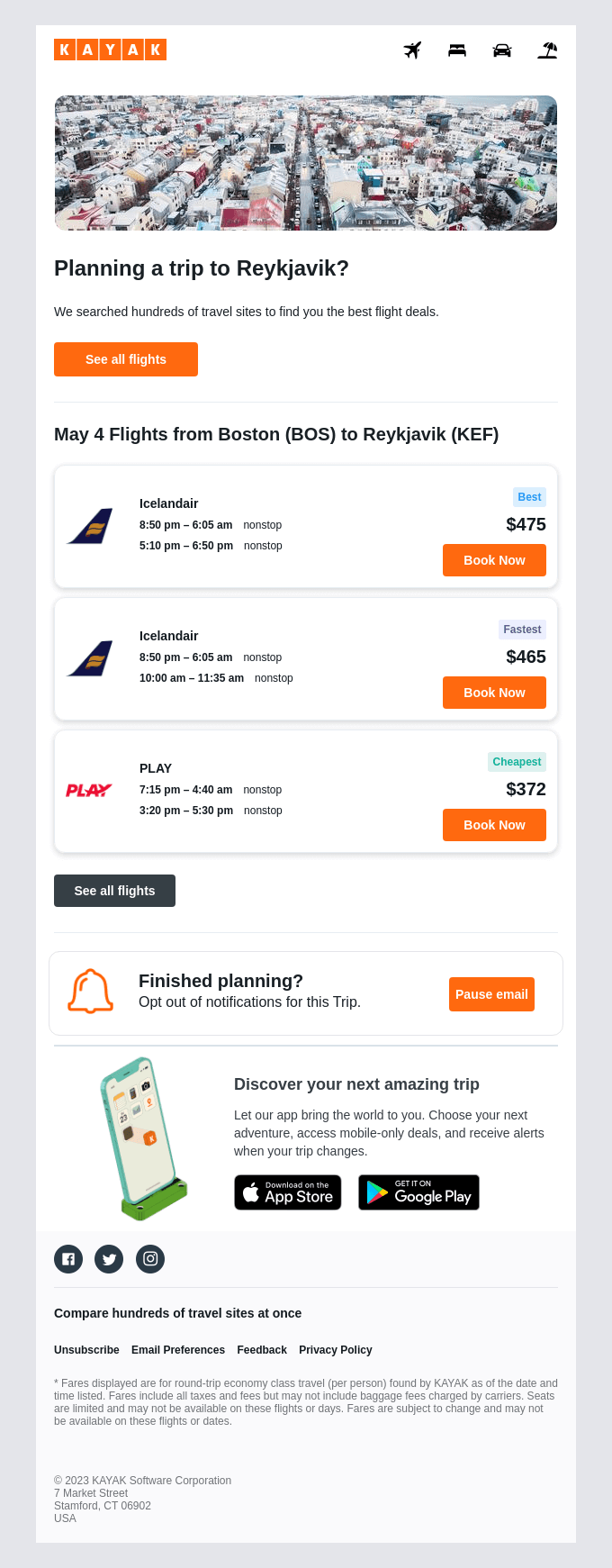 Travel and Leisure Email Design
