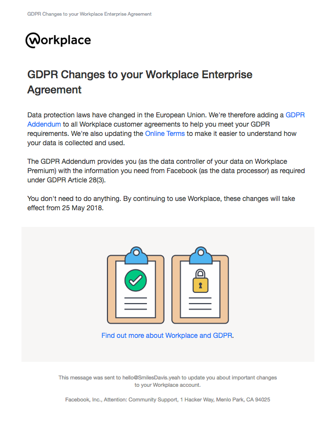 Terms of Service Email Design
