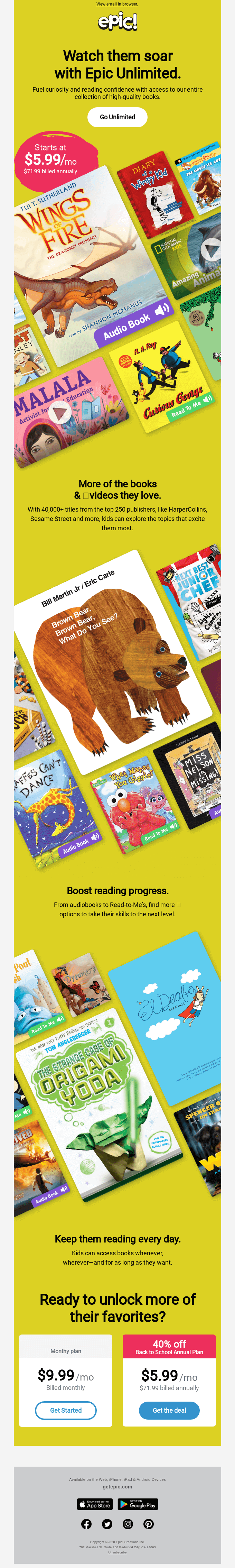 Upselling Email Design