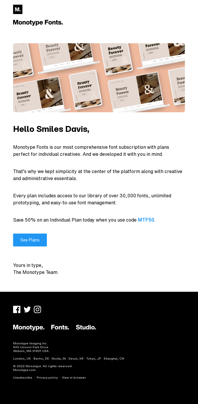 Web Fonts / Typography Email Design