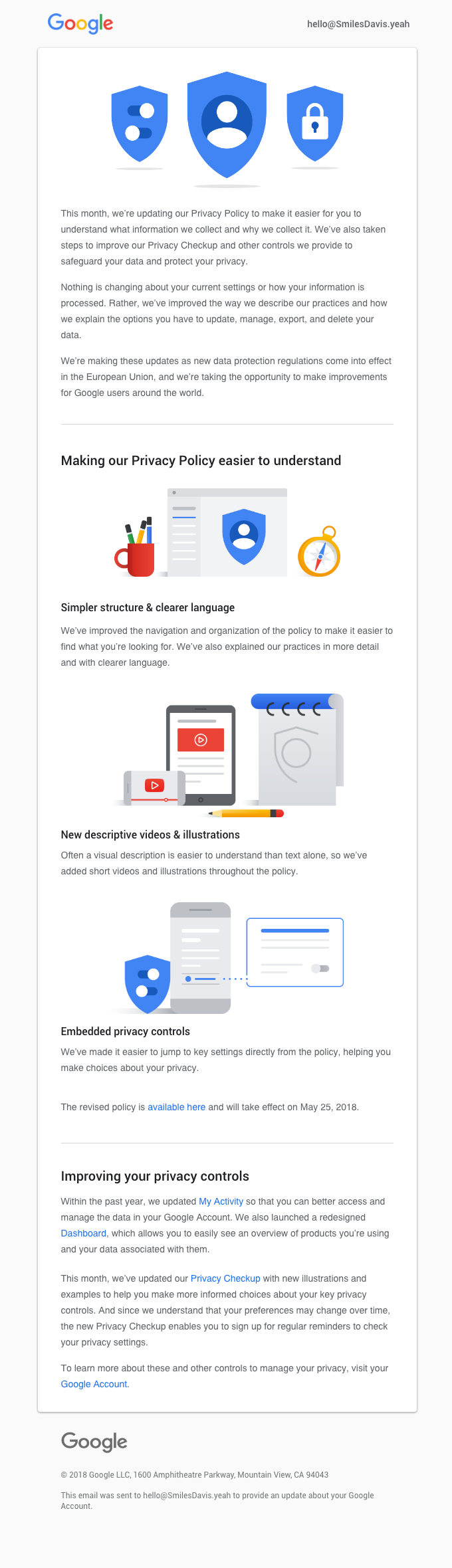 Terms of Service Email Design