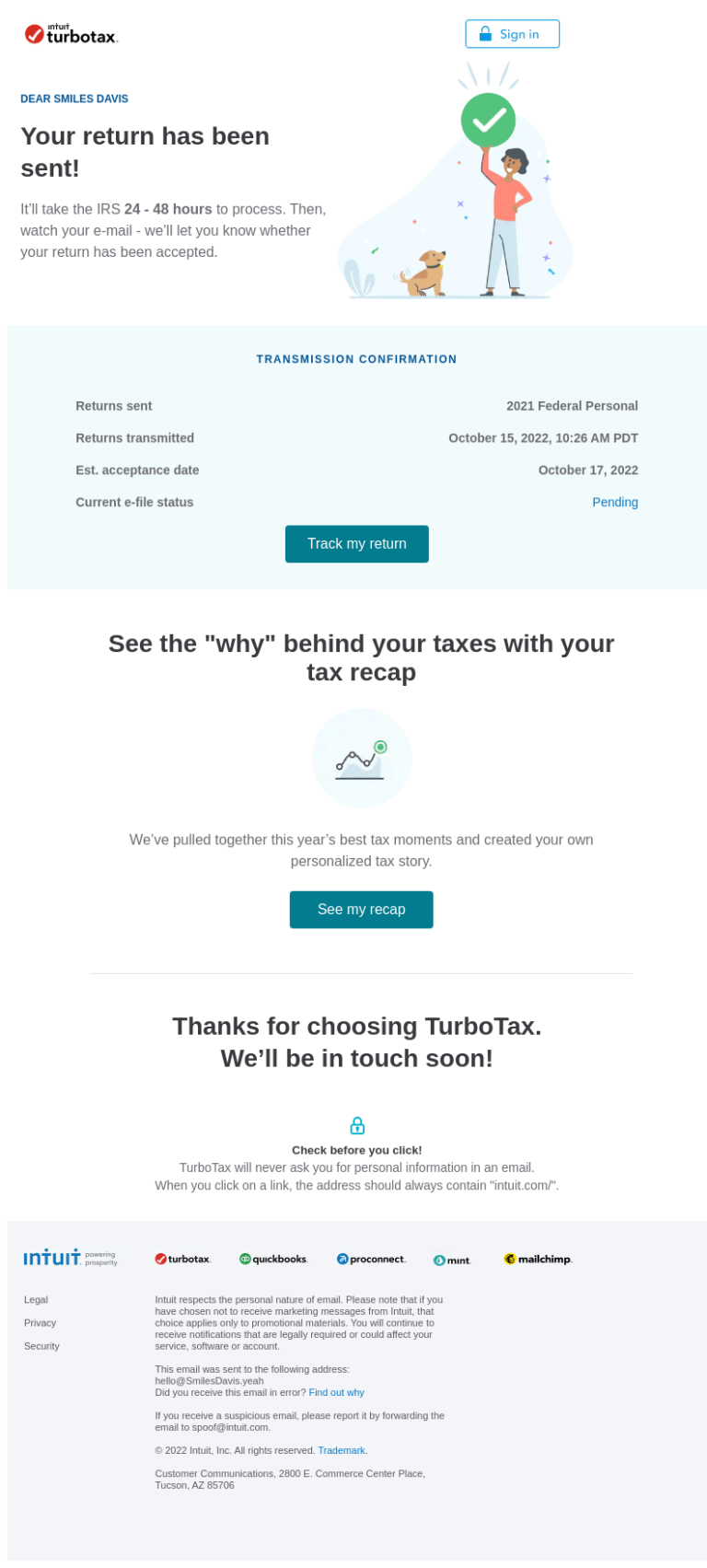 Confirmation Email Design