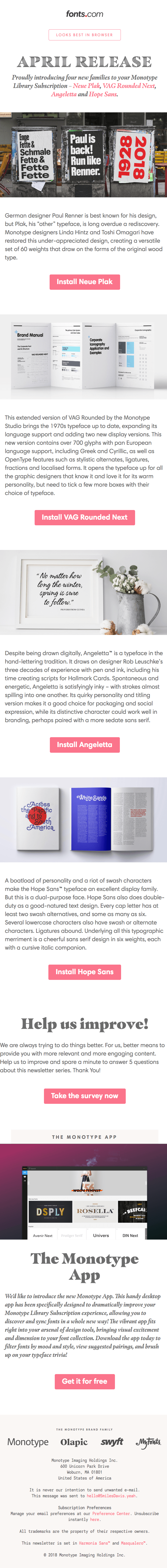 Web Fonts / Typography Email Design