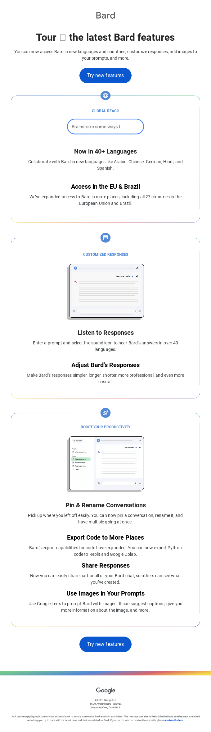 Product Update / New Feature Email Design
