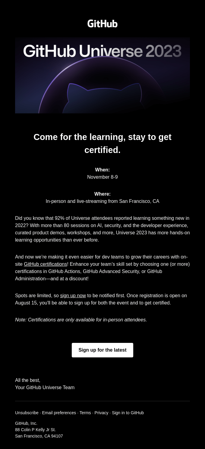 Event / Conference / Trade Show Email Design