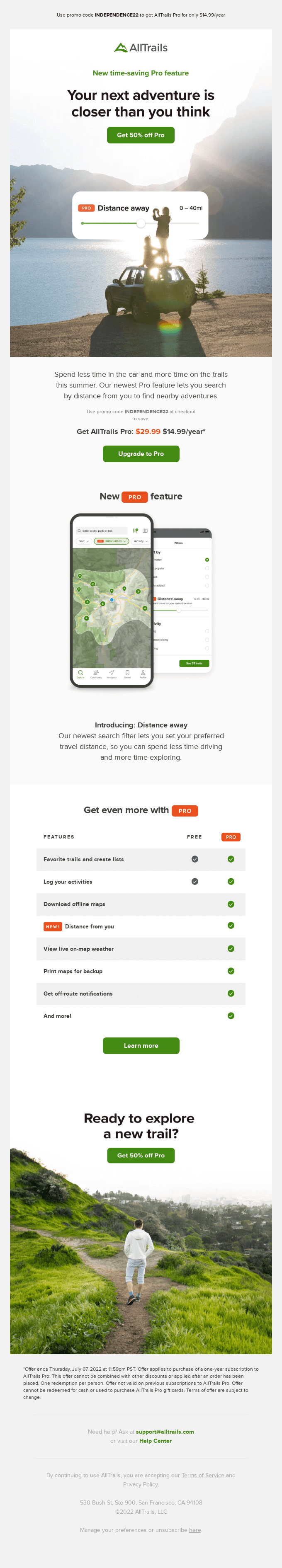 Upselling Email Design