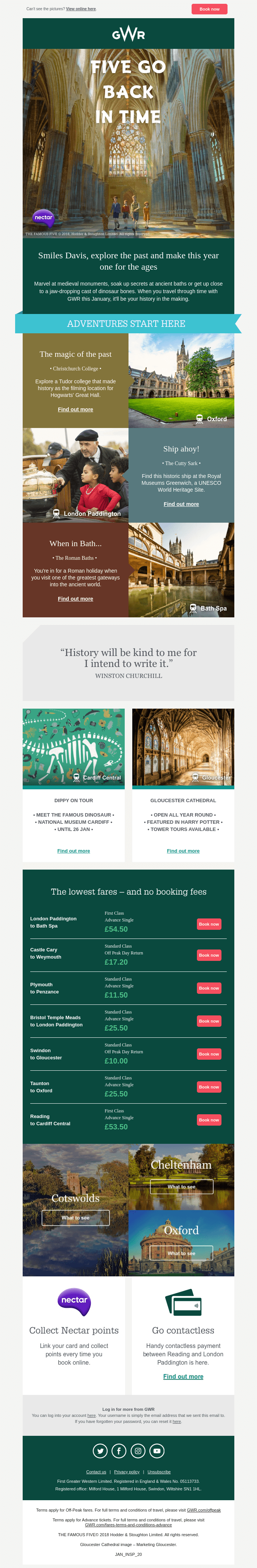 Travel and Leisure Email Design
