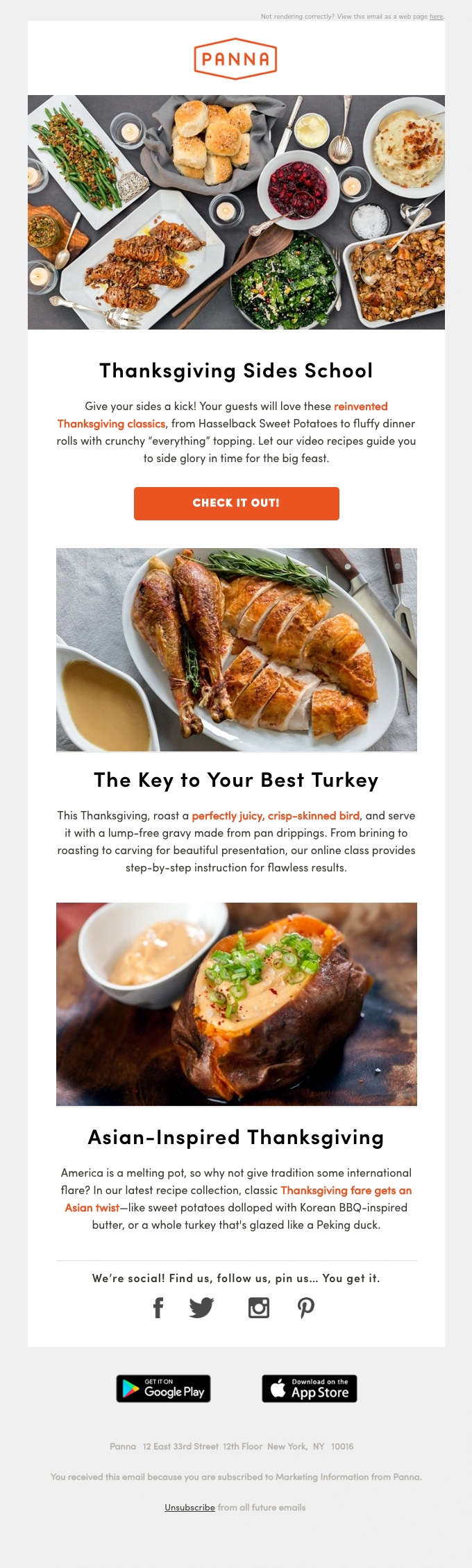 Thanksgiving Email Design