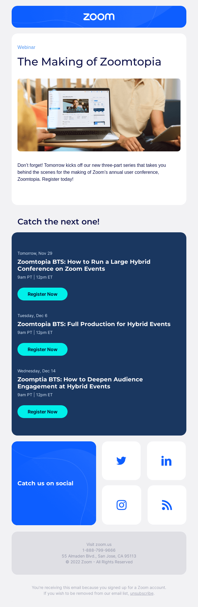 Webinar Email Design
