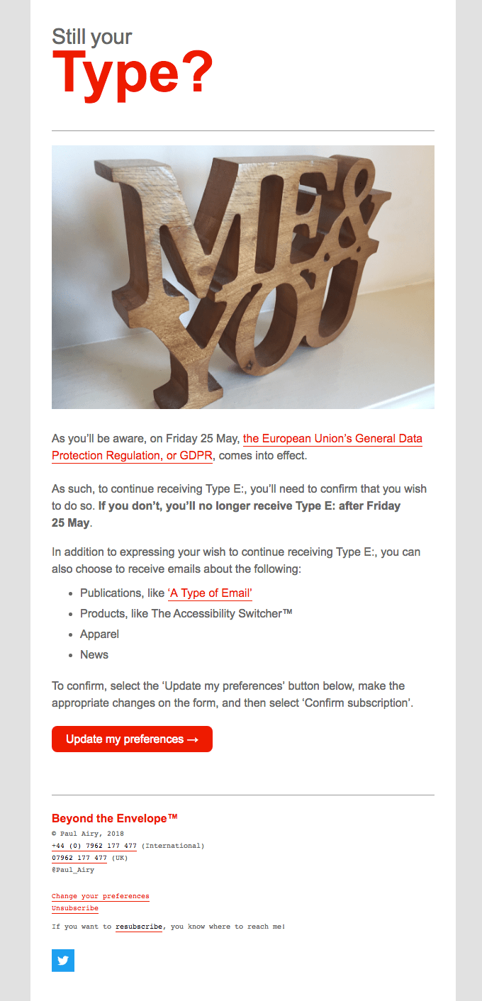 Terms of Service Email Design