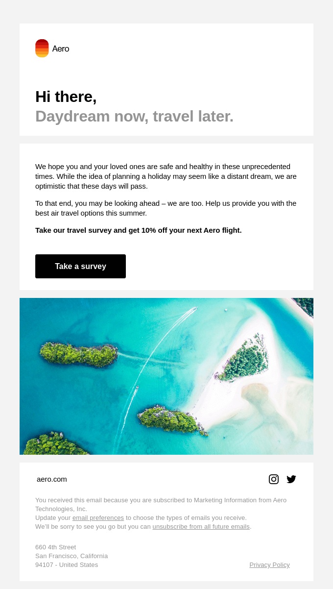 Travel and Leisure Email Design