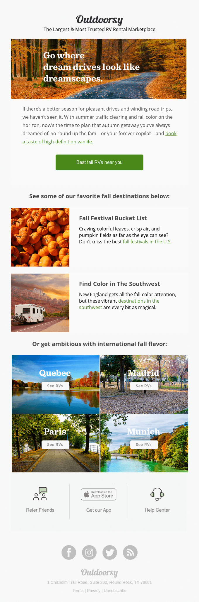 Travel and Leisure Email Design