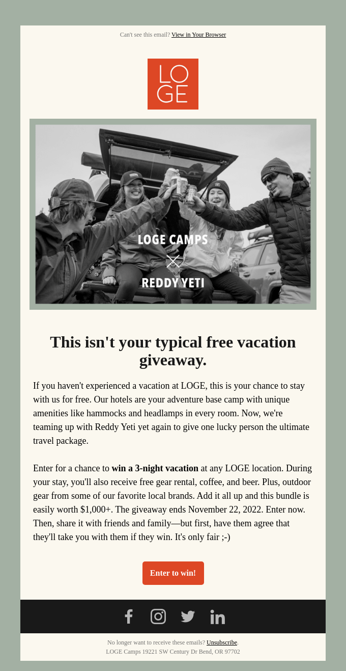 Travel and Leisure Email Design
