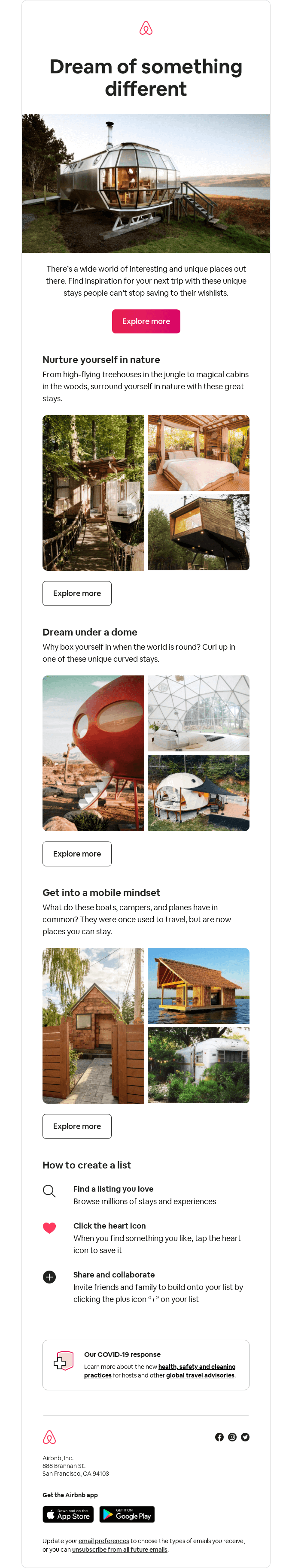 Travel and Leisure Email Design