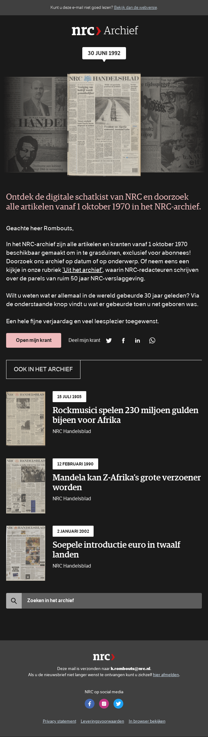 Birthday Email Design