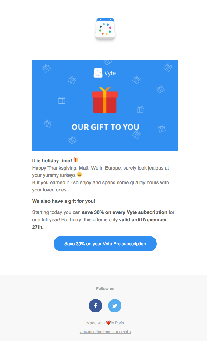 Thanksgiving Email Design