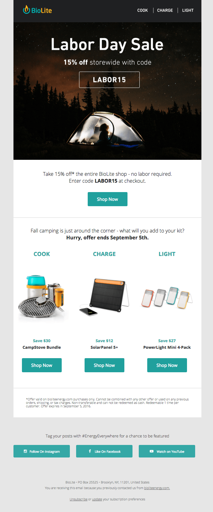 Labor Day Email Design