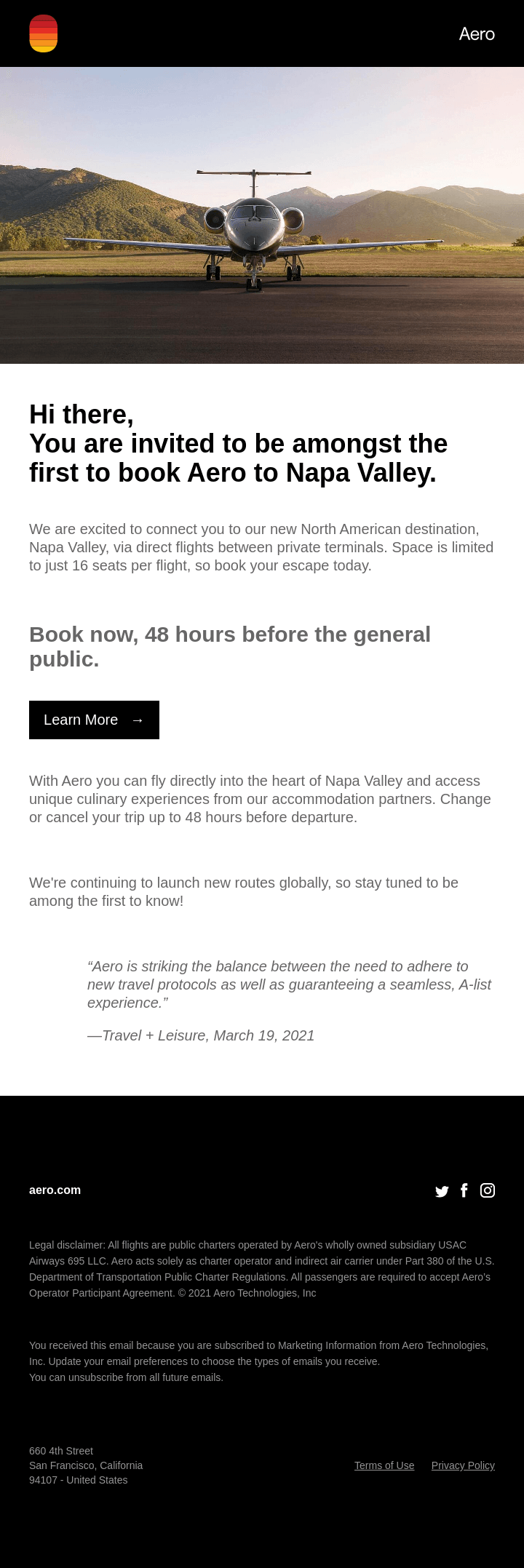 Travel and Leisure Email Design