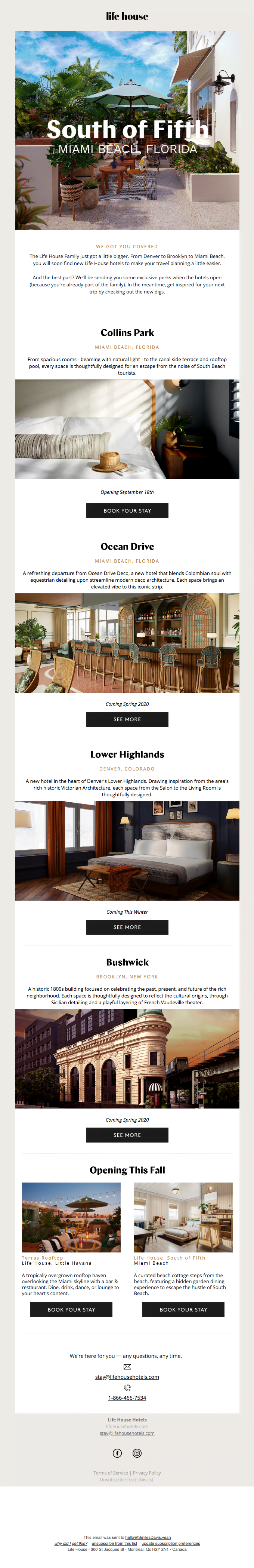 Travel and Leisure Email Design